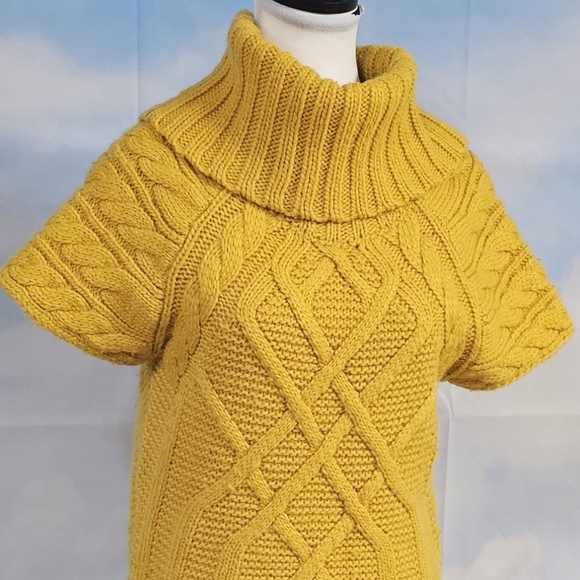 LOFT | WOOL BLEND SHORT SLEEVE FUNNEL NECK SWEATER KNIT TOP - Picture 6 of 16